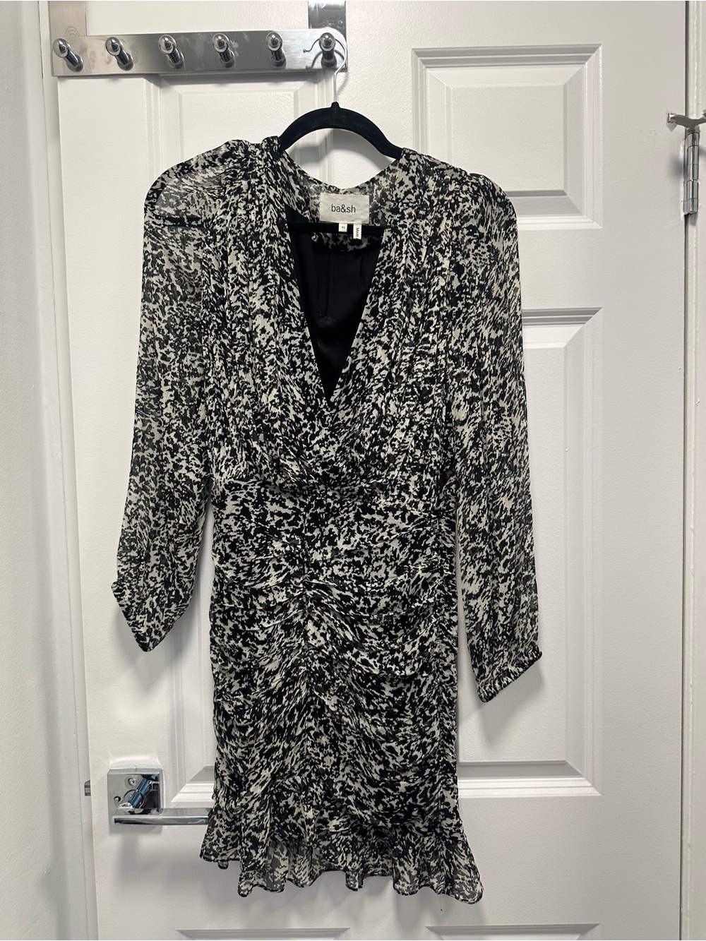 ba&sh Gize Ruched Long-Sleeve Mini Dress - Picture 2 of 4